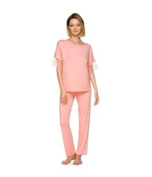 Pijama ajustado micromodal color rojo vista frontal